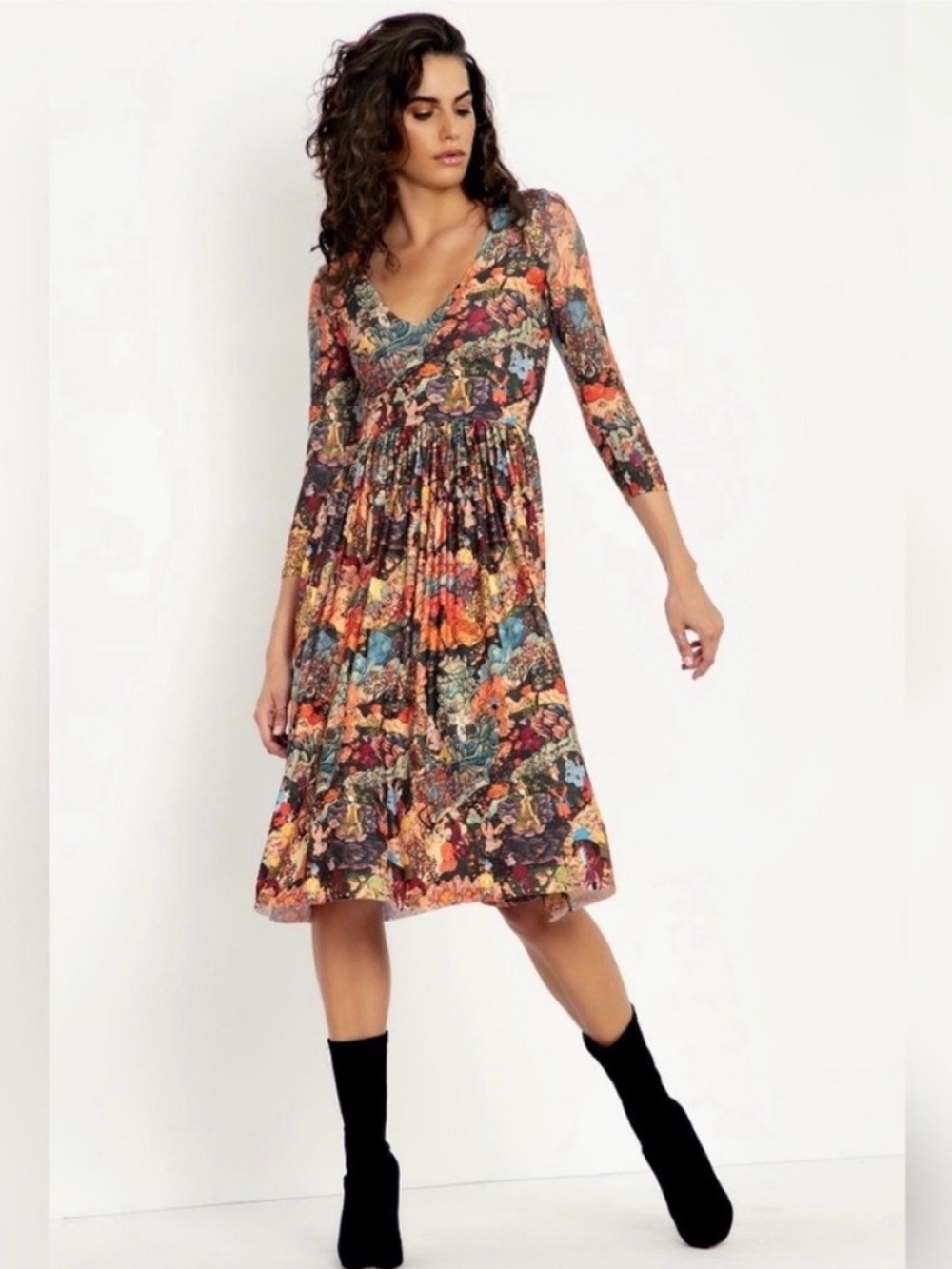 Blackmilk Sultan Humayan and His Brother in Nature 3/4 Sleeve Dress - Picture 3 of 12